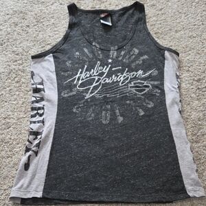 Harley-Davidson Black & Light Gray Women's Logo Tank